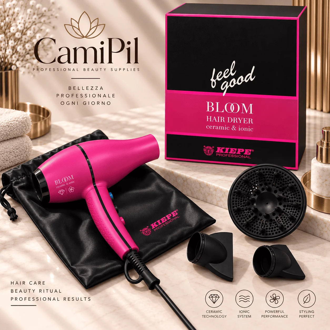 Asciugacapelli Bloom Rosa