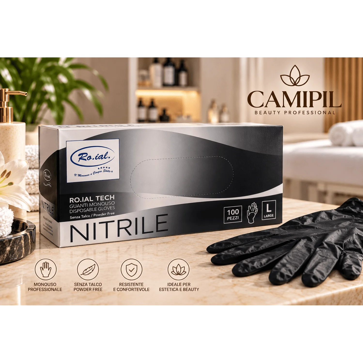 Guanti Nitrile Tech Black Large