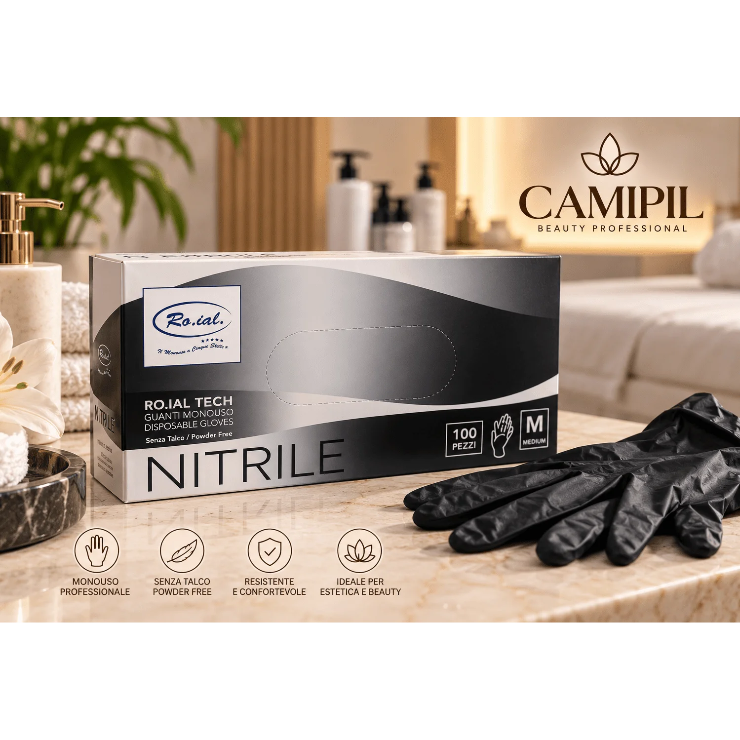 Guanti Nitrile Tech Black Medium