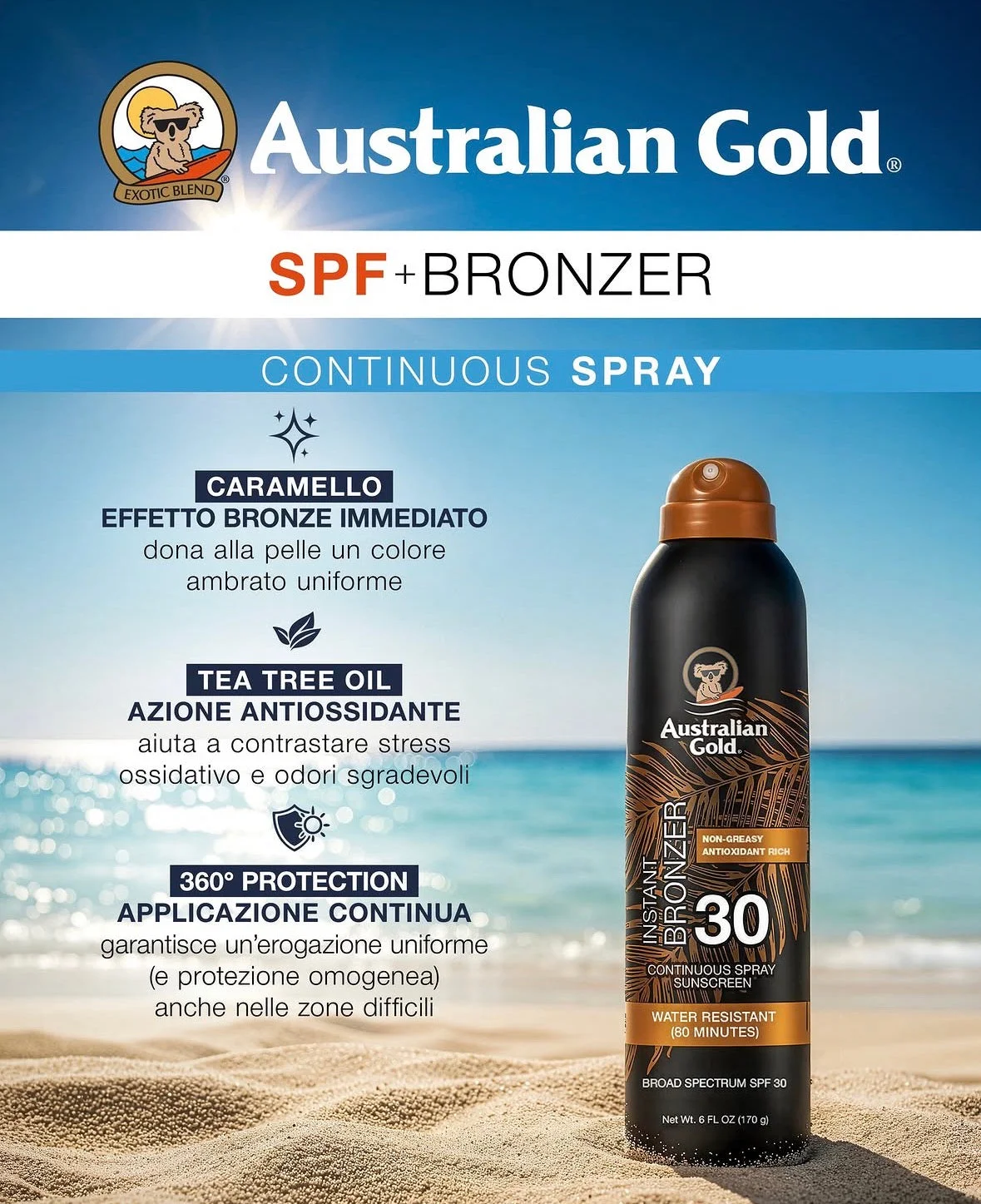 SPRAY AUSTRALIAN GOLD CONTINUOS BRONZER SPF 30 — foto 1